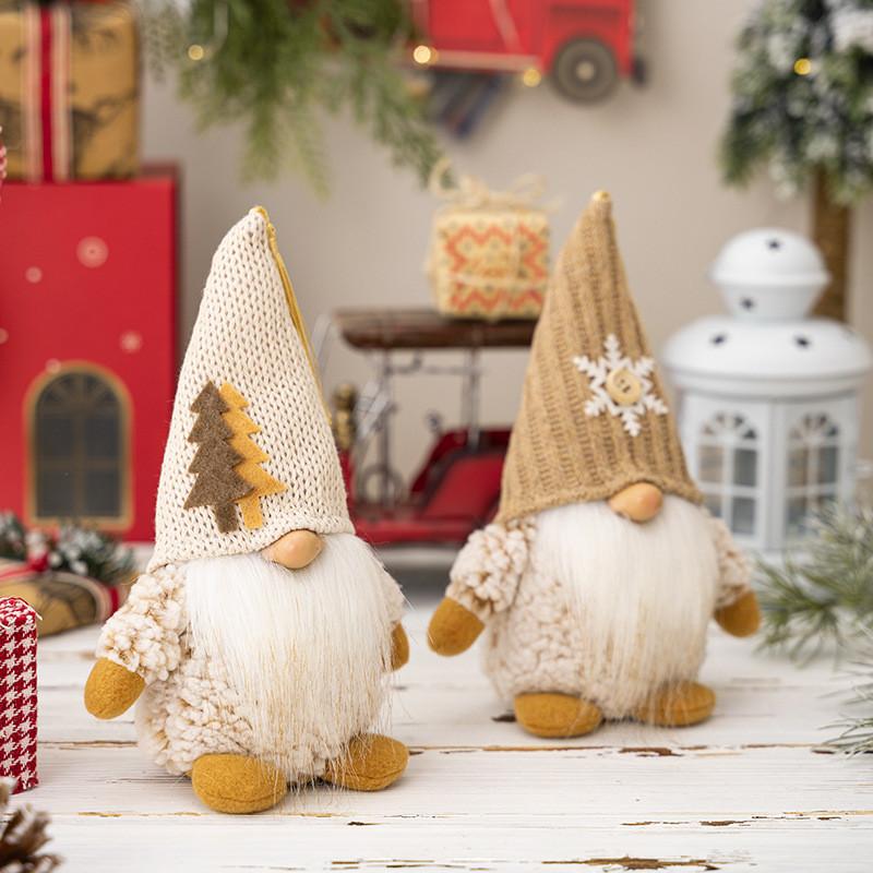 Whimsical Christmas Decorations Delightful Gnome Statues Soft Polyester Fabric For Festive Spirit