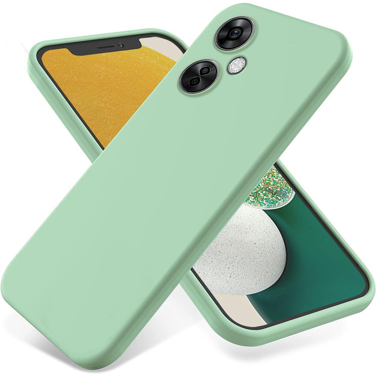 

For OnePlus Nord CE 3 Lite 5G/Nord N30 5G Liquid Silicone Back Case Soft Lining Camera Lens Protection Phone Cover Green