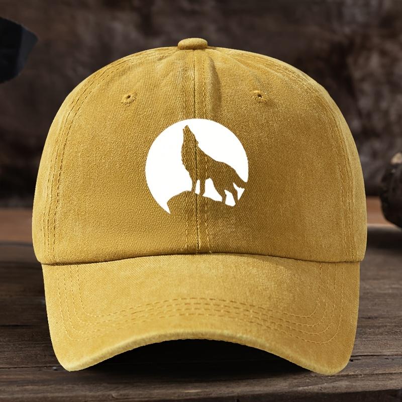 Funny Wolf Print Baseball Hat Unisex Outdoor Fashion Versatile Peaked Cap