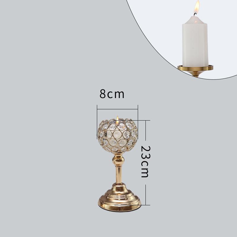 Nordic Candlestick Ornaments, Golden Light Luxury Crystal Home Living Room Table Decoration, Romantic Feather Candlestick New Product