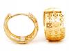 Gold earrings 375 small openwork hoops original hoop pattern for a gift 9k