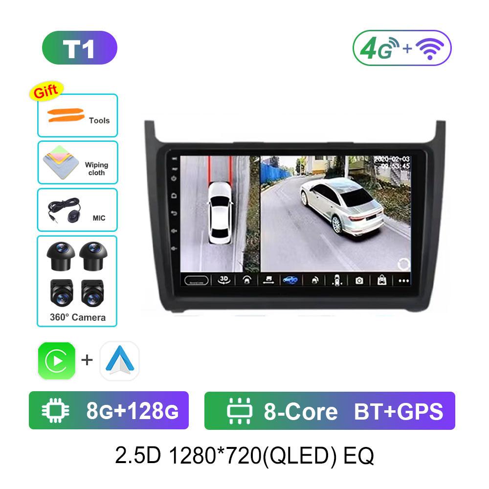 Android 14 Car Video Multimedia Player for VW Volkswagen POLO 5 2008 - 2017 GPS Navi DSP Stereo WiFi BT 4G HD Touch Screen