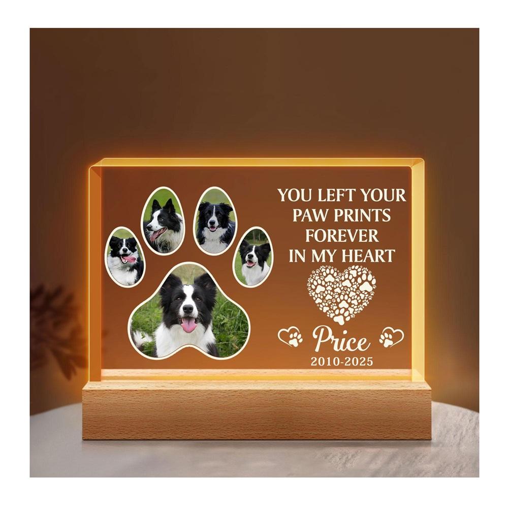 

Custom Dog Pet Picture Frame Multiple Photos Heartfelt Message Thoughtful Gift For Dog Owners to Cherish Pet Memories Forever 7-Color Base