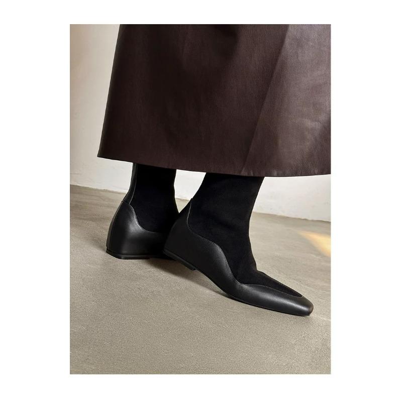 Fashion French Inner Heel Heel Mid-leg Boots, Small Booties, New Autumn and Winter Look Thin and Versatile
