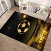 Soccer Theme Carpet with Golden Ball and Stadium Design Decor Suitable for use as an anti-slip for living room bedroom sofas