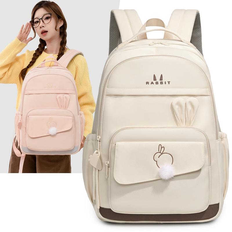 Schoolbag new high-value simple schoolbag versatile casual girls backpack large capacity junior high school student backpack