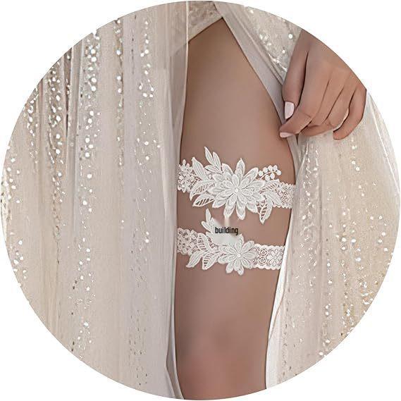 European & American Bridal Chiffon Flower Rhinestone Garter