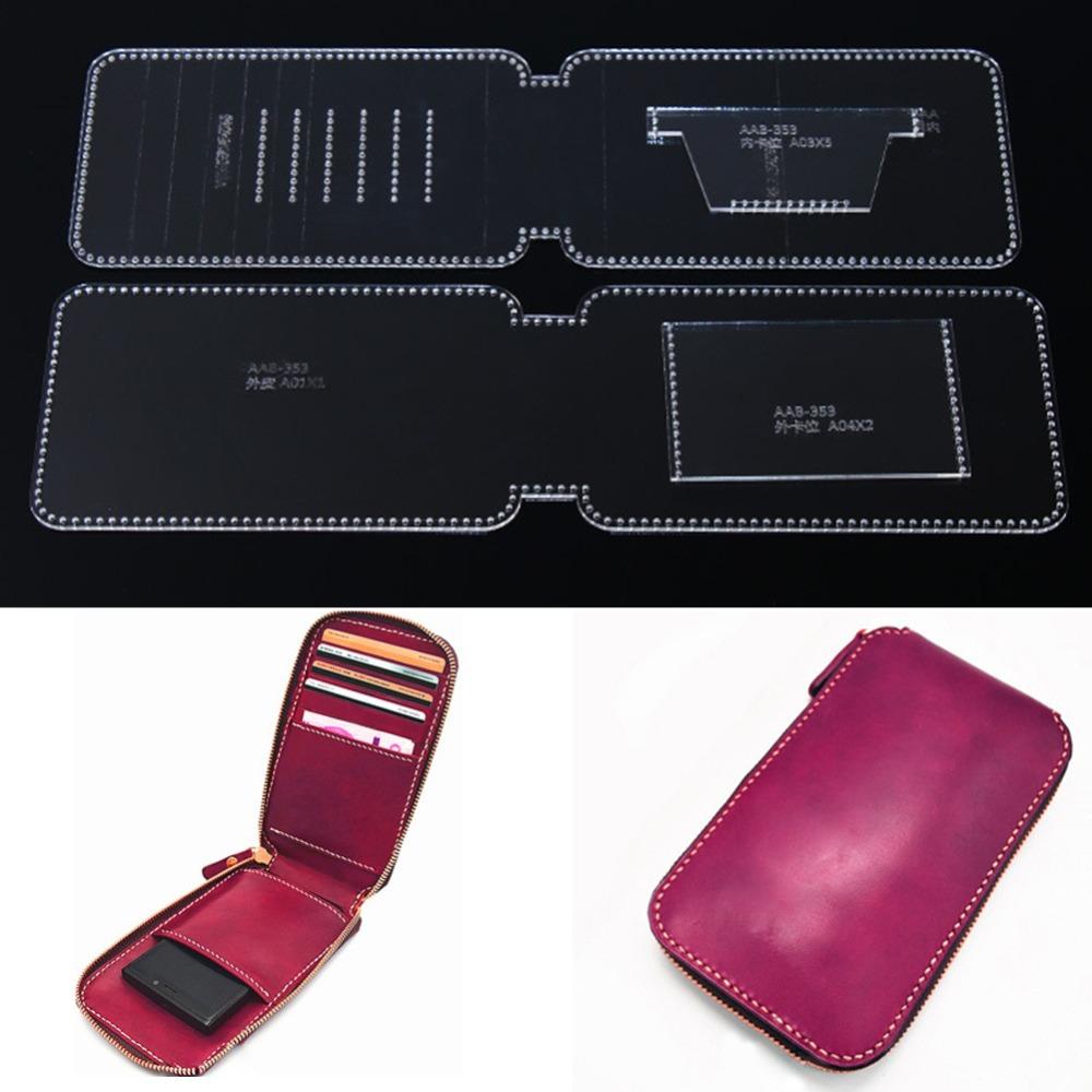 AAB-353 Wallet Template Transparent Acrylic Template Leather Pattern Acrylic  DIY Craft