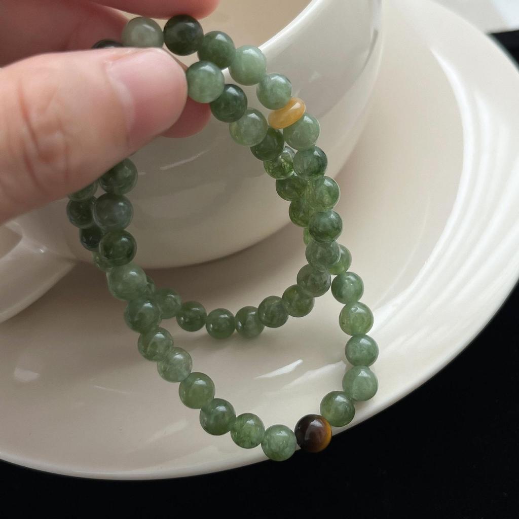 Natural Stone Jasper Double-Layer Beaded Bracelet - Retro Chinese Style Jewelry for Women