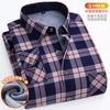 New IN Men's Thicker Flannel Shirt  Winter Plus Fleece More Colors Warm Long Sleeve  Plaid Business Casual Slim-fit Clothes