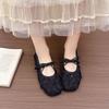 2025 NEW Simple High-quality Elegant Breathable Lace Flat Women's Summer New Fashionable Casual Low Heel Rubber