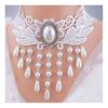 Women Party Necklace Hollow Out Lace Faux Pearl Decor Tassel Prom Cosplay Halloween Carnival Choker Wedding… More