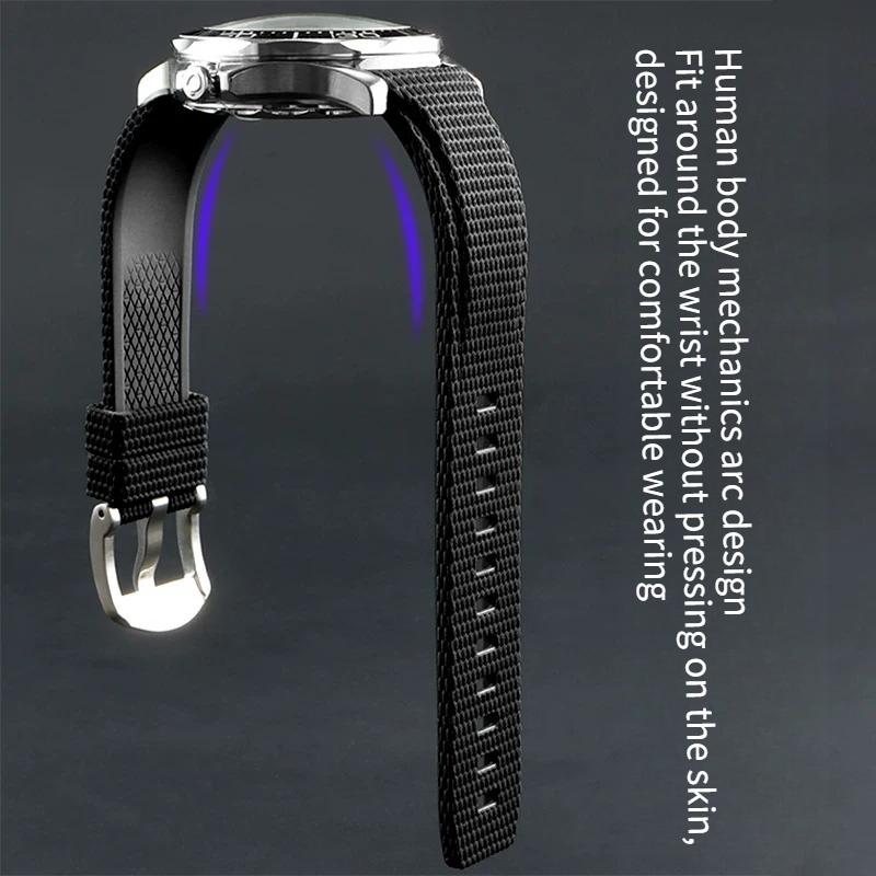 Curved arc-shaped fluororubber Watch strap for original OMEGA X Swatch X Blancpain Scuba Fifty Fathoms MoonSwatch FKM watchband