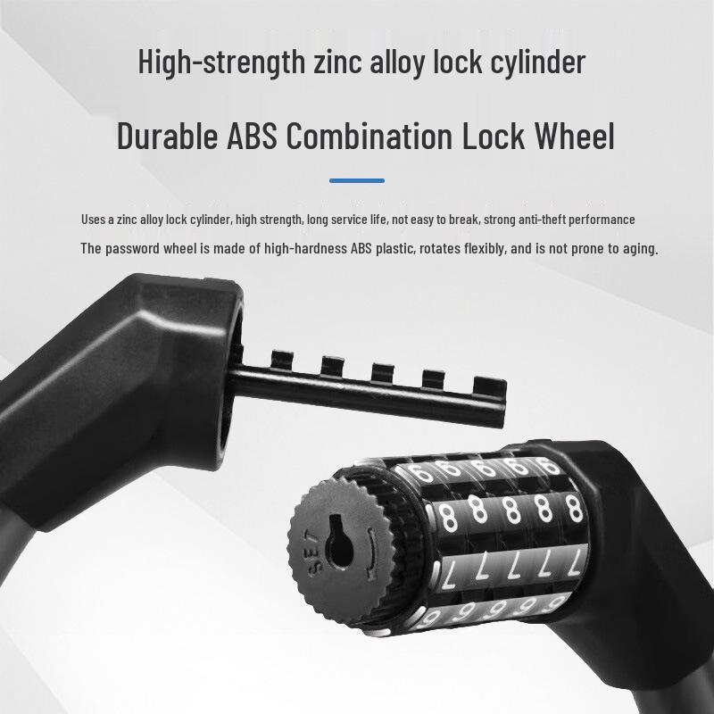 Portable Frosted Steel Cable Bicycle Lock with Anti-Theft Combination for Mountain Bikes and Electric Vehicles