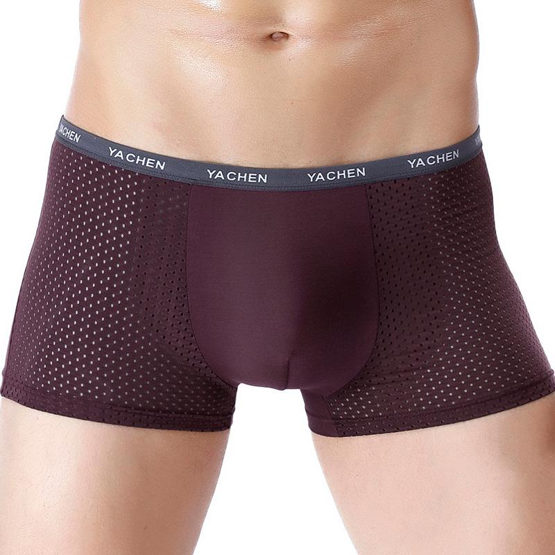 

Чоловічі трусики Крижаний шовк Чоловічі боксери Молодіжні Бамбукове волокно Сітка Літні Боксери Трусики OEM L кавовий