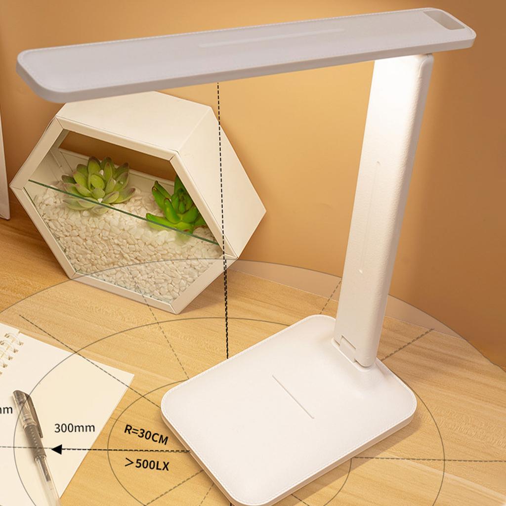 Folding Lamp Color Temperature Brightness Adjustable Eye Caring Touch Desk Lamp for Study Dorm Plug