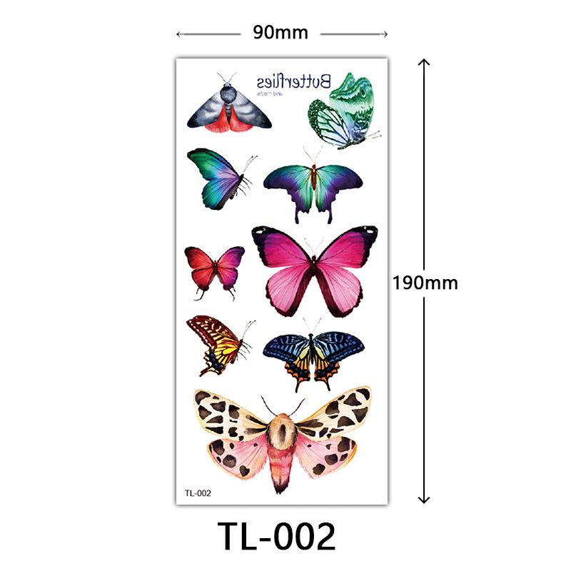 Blumen Tattoo Aufkleber, Farbige Skizzen Tattoo Aufkleber, Englische Buchstaben, Hochzeitsfotografie Tattoo