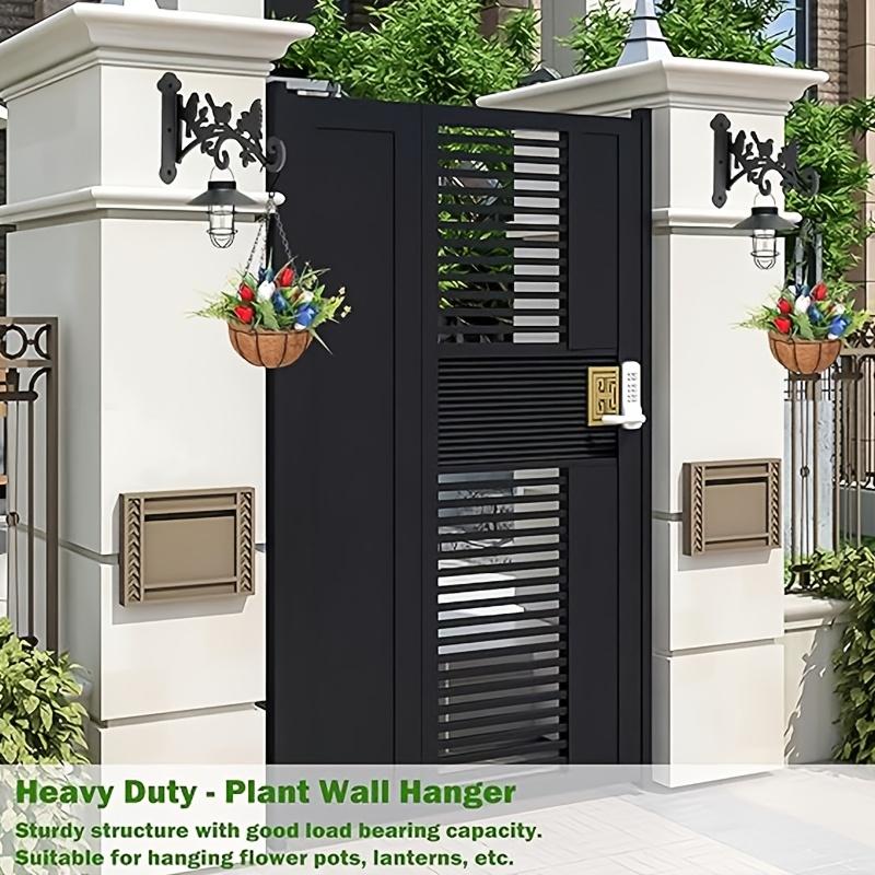 Wall-Mounted Plant Hanger with Bird & Leaf Design - Heavy-Duty, Easy-to-Install Hook for Outdoor Flower Baskets