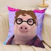 John Pork Is Calling Funny Cushion Cover Silky Short Plush DoubleSided Printed Pillow Case for Sofa All Seasons Home Decor Gift