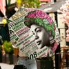 Alpha Kappa Alpha Print Umbrella Automatic Opening/ Closing - Portable Foldable Design - Daily use for Travel/Outdoor - Gift for Birthday