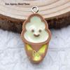 Colorful Resin Drip Cartoon Bear Ice Cream Pendant - Cute Fruit Jewelry Accessory for DIY