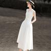 Elegant Lyocell V-Neck Sleeveless A-Line Dress