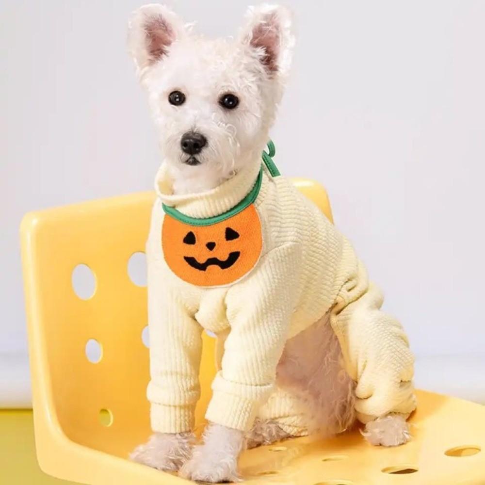 Ghost Pumpkin Dog Scarf Comfortable To Wear Kitty Saliva Towel Lightweight Halloween Pet Bib  Gift