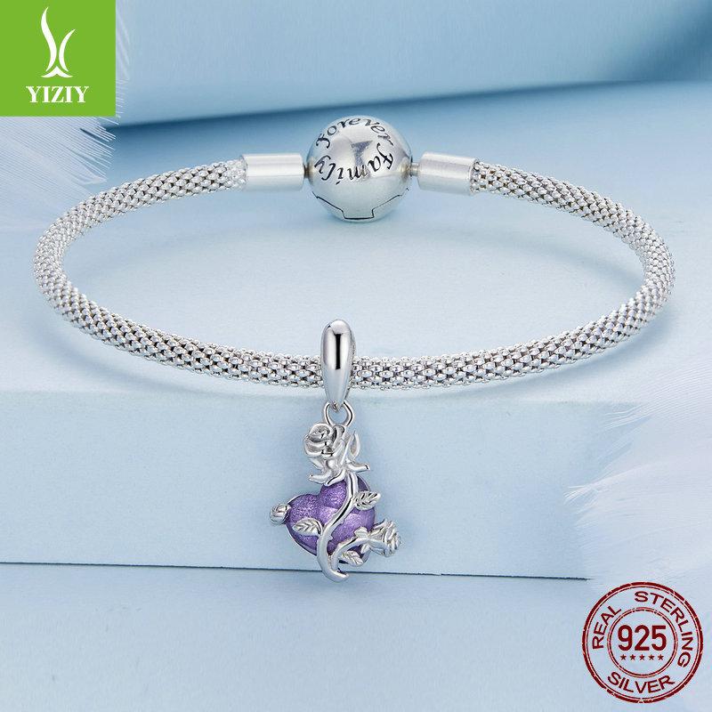 Court Style Love Bracelet Pendant 925 Sterling Silver, French Vintage Opal Susceptible Beads