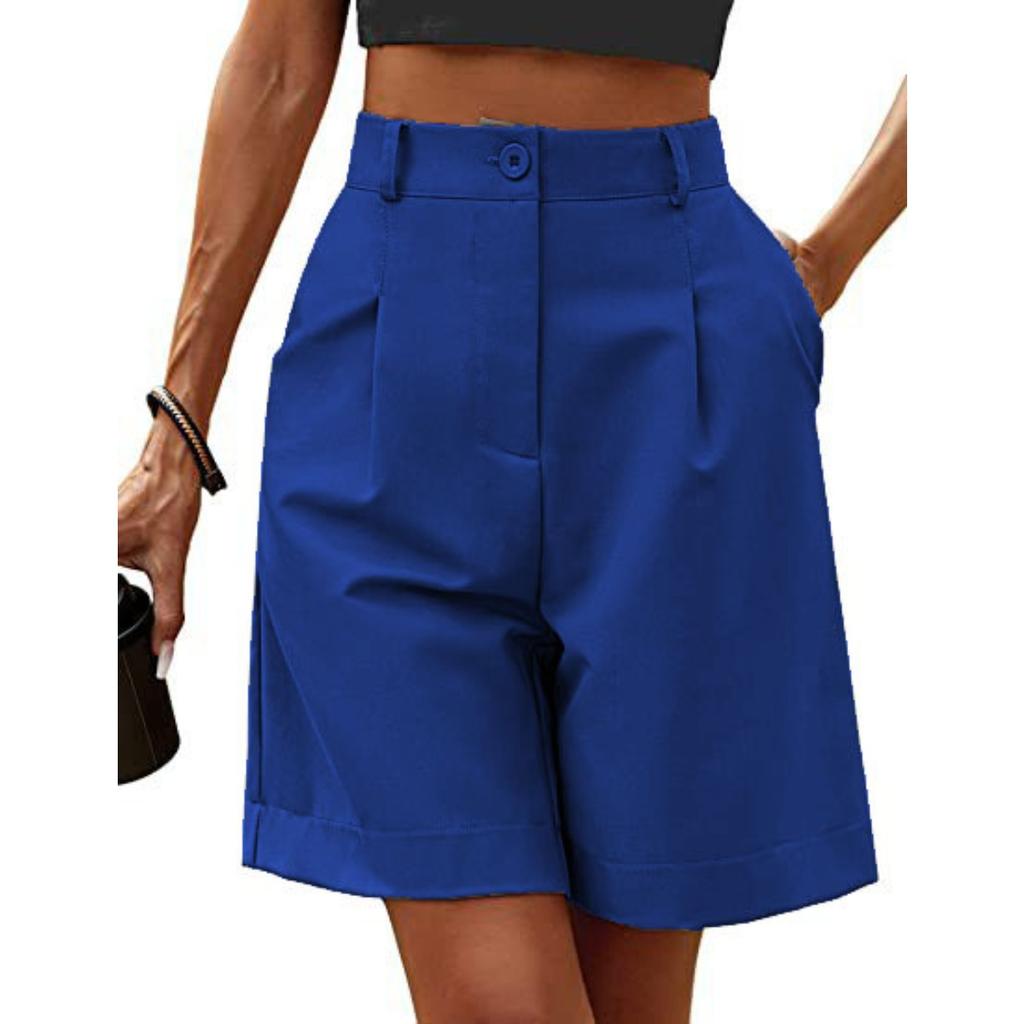 Pantalones para Mujer, Verano, Corte Ajustado, Cintura Alta, Corte Holgado, Adelgazantes, Pierna Recta, Pantalones Casuales de Longitud Media, Transpirables, Pierna Ancha, Pantalones Cortos
