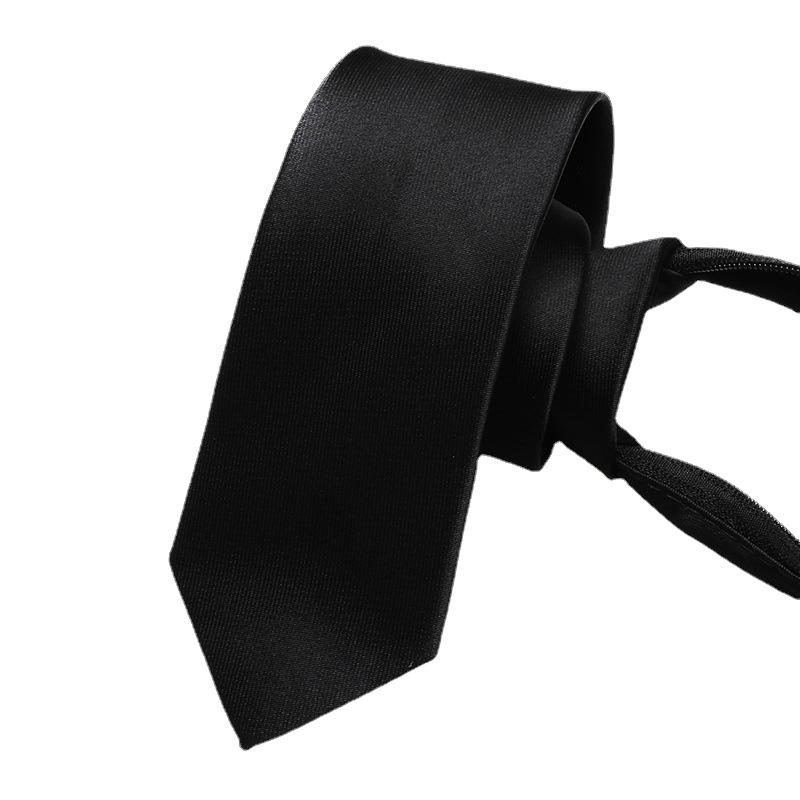 Tie Men'S Solid Color Business Stripe Zipper Groom'S Wedding Narrow Hand Bow Tie Free Black Glossy Tie