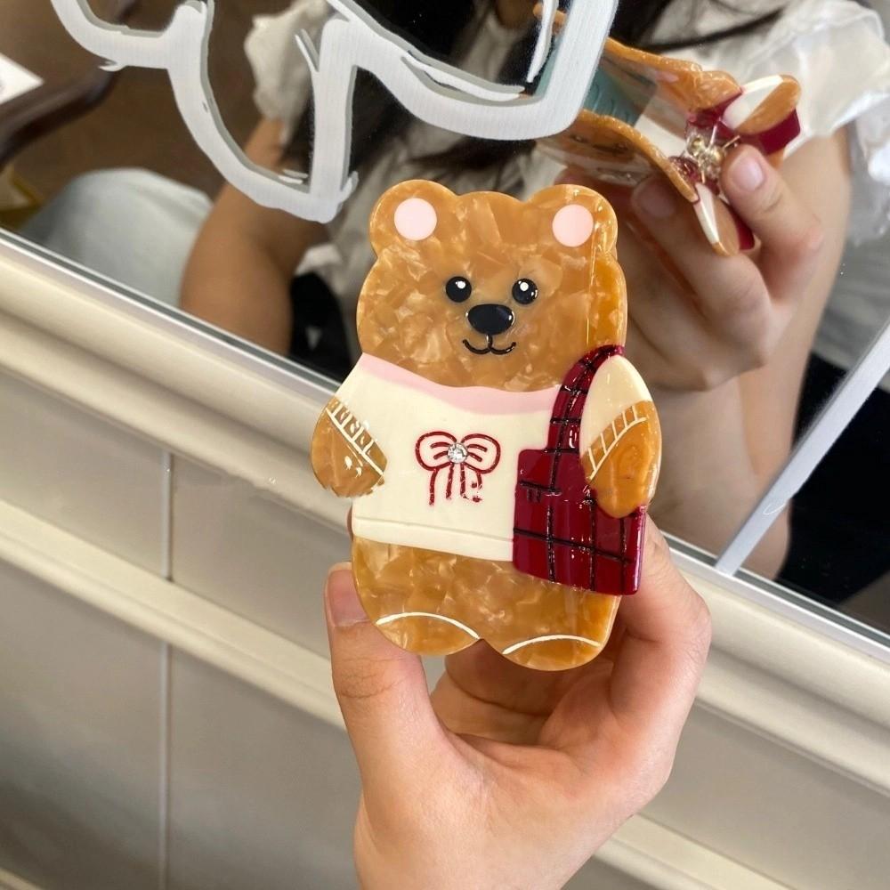 Korean Style Cute Hair Carb Clip Acetic Acid Small Hair Claw Lovely Cartoon Bear Shark Clip  Female