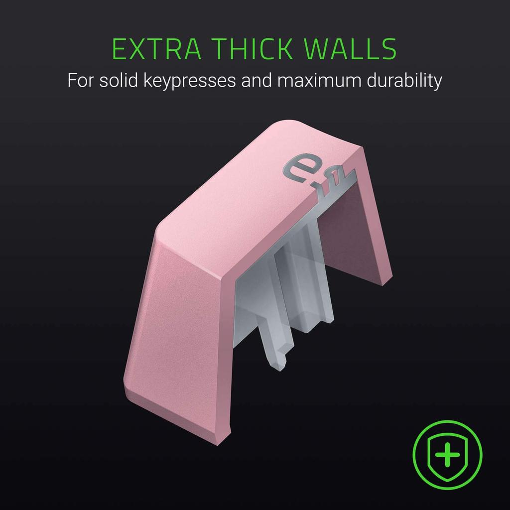 Razer PBT Keycaps, Quartz Pink - US Gaming Keycaps for Mechanical Keyboards, Pink, Two-Color Molded PBT, Full Key Compatible [Authorized Japanese