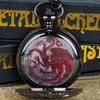 10pcs/lot Wholesale Black Vintage Quartz Pocket Watch Dragon Engraved Flip Roman Dial Students Gift Men Women Necklace Clock