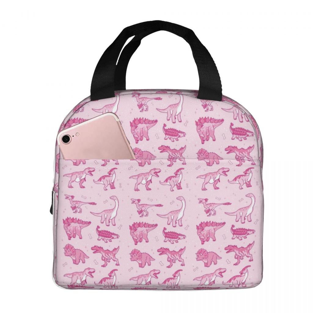 Cartoon Cute Dinosaur Pattern Insulated Lunch Bag for Kids School Cooler Thermal Food Box Tote Leakproof Lunch Boxes Container