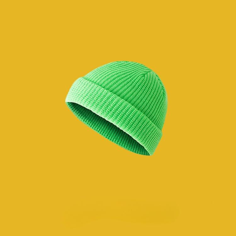 Wool Hat Female Autumn and Winter Yuppie Hooligan Solid Color Melon Rind Male Cold Hat Ins Trendy Knitted Hat