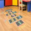 1 Set Hopscotch Game Floor Stickers Cartoon Waterproof Self-adhesive Gift Digital Jumping