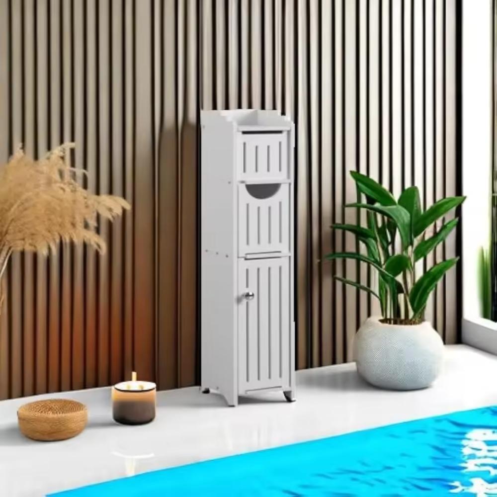 Badezimmer-Aufbewahrungsschrank Toilettenpapierhalter Ständer Bodenstehend Feuchtigkeitsbeständige Schränke Einfacher Schmaler Fugen-Organizer Schrank