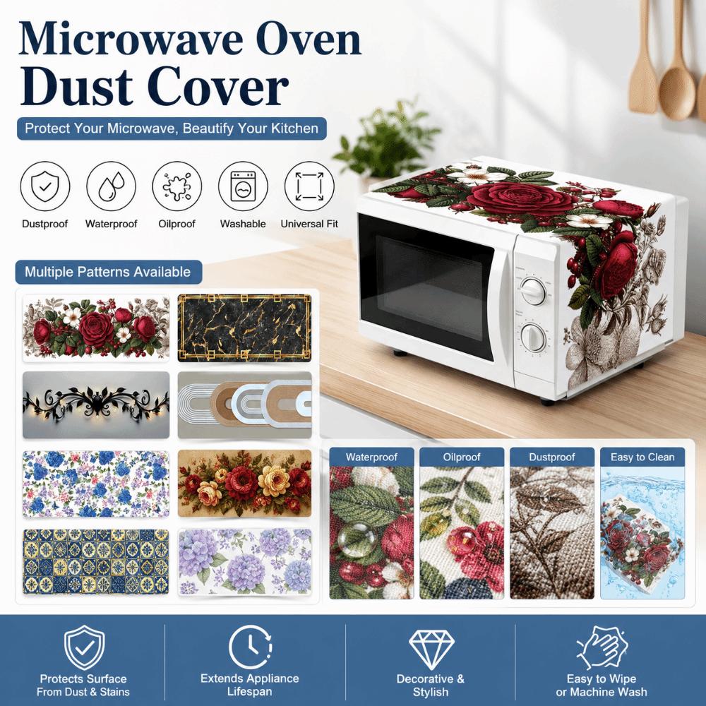 Printed Microwave Oven Dust Cover Universal Dust Protector Mat Microwave Cover Household Cover