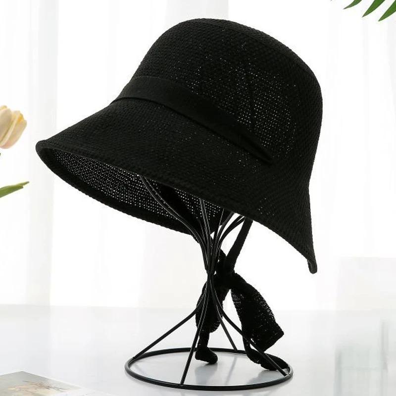 Summer Bucket Hat for Women Wide Brim Bucket Hat Breathable Hollow Out Basin Hat UV Sun Protection Hats Summer Travel Vacation Panana Beach Cap