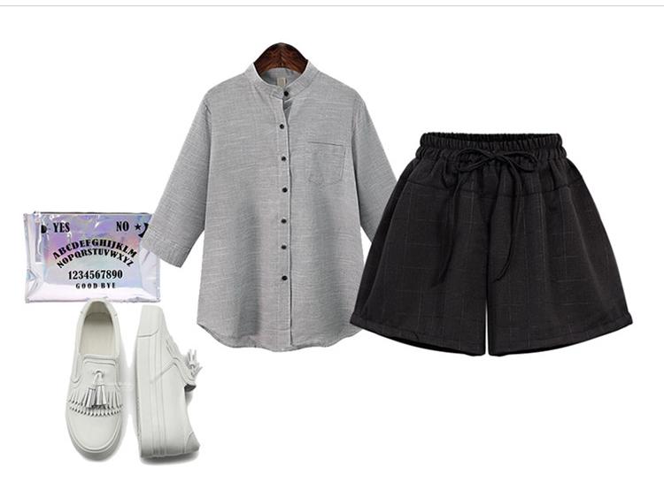 Høy midje A-linje vide ben dameshorts - Koreansk stil, Pluss størrelse, Sommer avslappet slim bukser