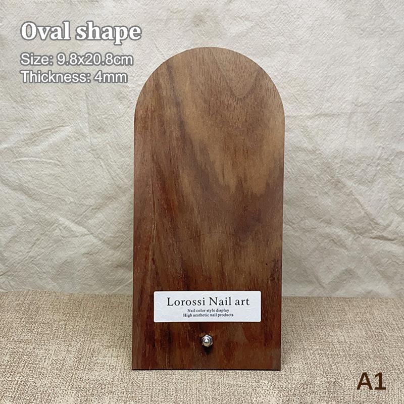 Ancient Style Nail Art Color Board Walnut Display Board Adornment Wear Nail Polish Glue Color Card Manicure Sample Display Rack