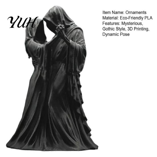 Spooky Gothic Gifts Dancing Grim Reaper Couple Figurine, 3D Printed Hooded Skeleton Dark Style Shelf Decor Statue, Aesthetic Tabletop Decor, Halloween