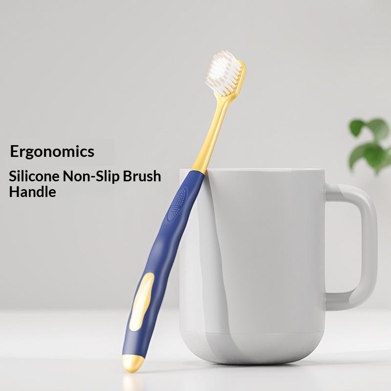 6Pcs Soft Bristle Manual Toothbrush Wide Brush Head Gentle Gum Care Sturdy Handle Deep Clean Tooth Brush For Family Oral Care