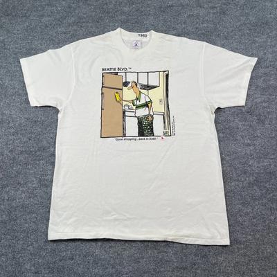 Maglietta Fumetto Matrimonio Divertente Beattie Vintage 1993 Taglia L 22x28 Bianca NUOVA