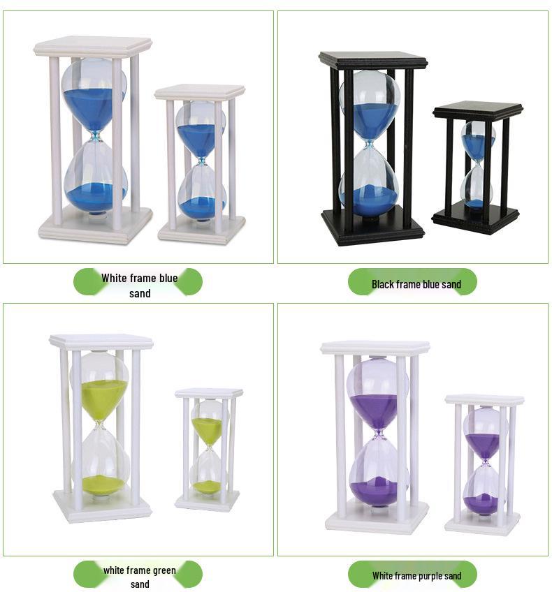 Clessidra in Legno Multicolore: Timer da 5/15/30 Minuti per Lavarsi i Denti dei Bambini e Decorazioni Creative