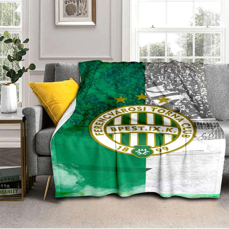 Ferencvaros TC Fußballverein Decke Outdoor Flanelldecke für Camping, Wandern, Gartenpartys, Picknick-Zubehör, Geschenk für Familie und Freunde