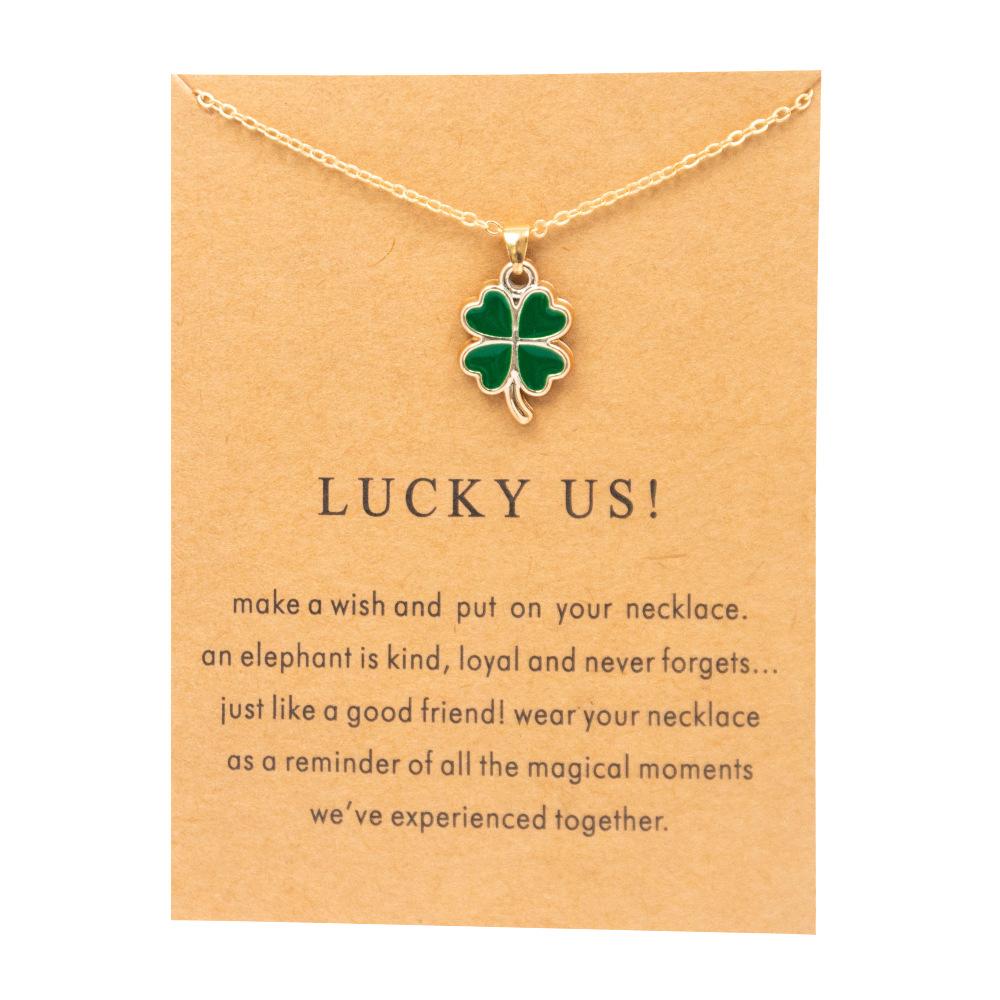 

Lucky Clover кулон для женщин сплав карты ожерелье ювелирные изделия оптом