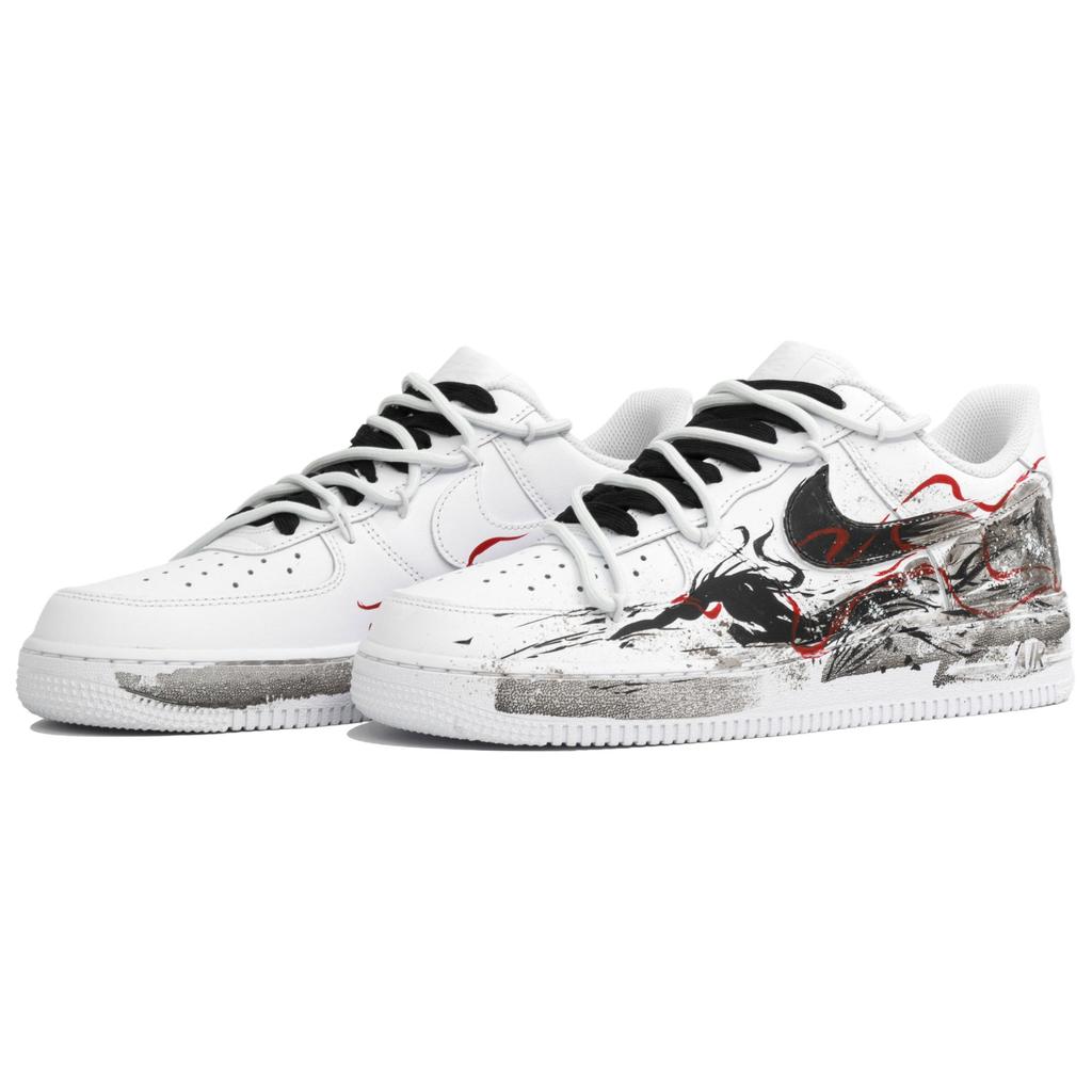 Nike Scarpe da Skateboard Air Force 1 Unisex Basse Nero/Rosso CW2288-111(Team113-S-BOX)