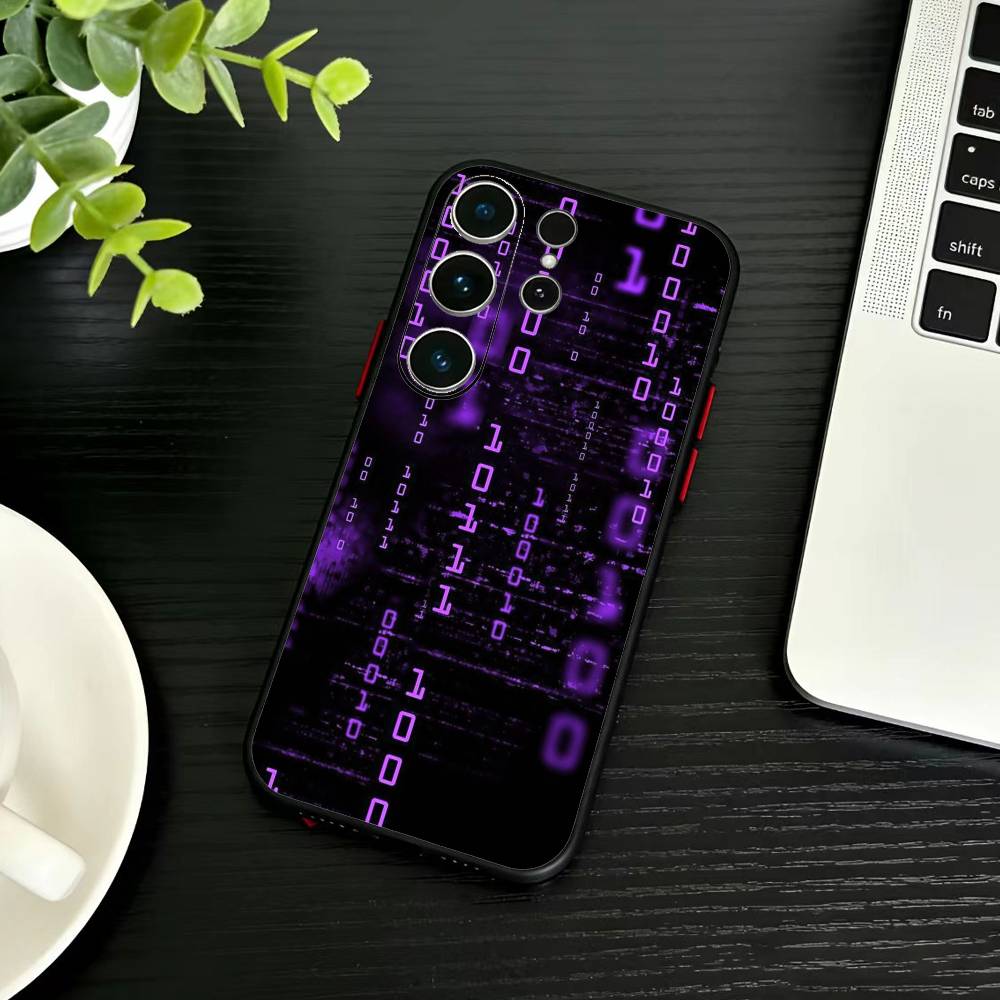 Warning Line Art Phone Case For Samsung S26,S25,S24,S23,S22,S21,S20,Plus,Fe,Lite,Others Black Cover