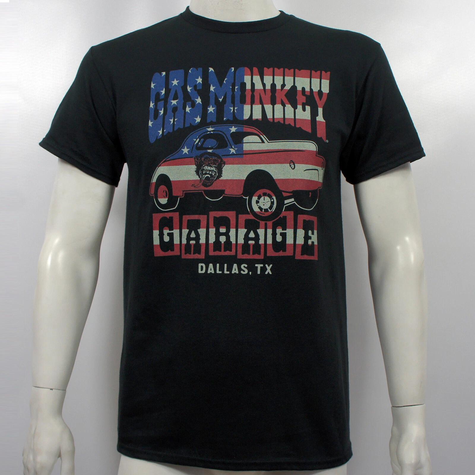 GAS MONKEY GARAGE Dallas Texas Life s a Drag USA Flag T-Shirt S NEW XL